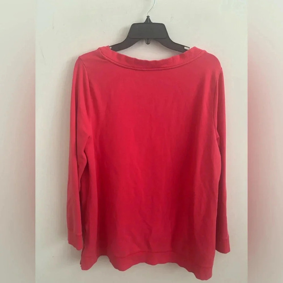 Soft Surroundings Petite Make It Snappy Tunic pullover Coral Pink Womens PXL - Picture 3 of 6